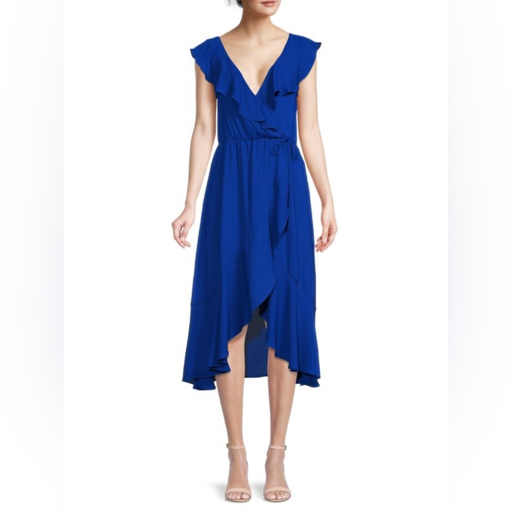 NWT Socialite Ruffle Trim Wrap Dress, Size L